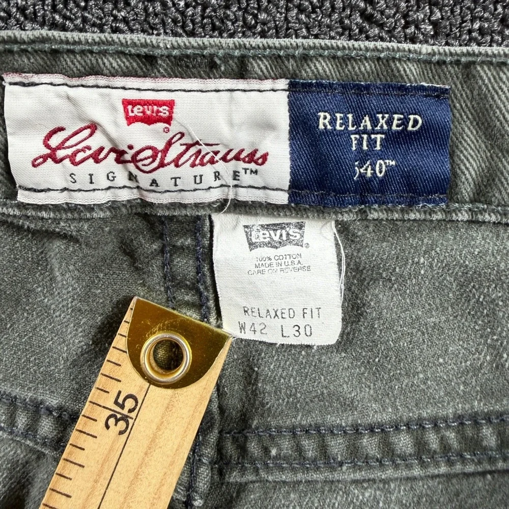 Vintage‎ Levi's 540 Relaxed Fit Jeans Men's 42x30 Olive USA Made 90s Orange Tab